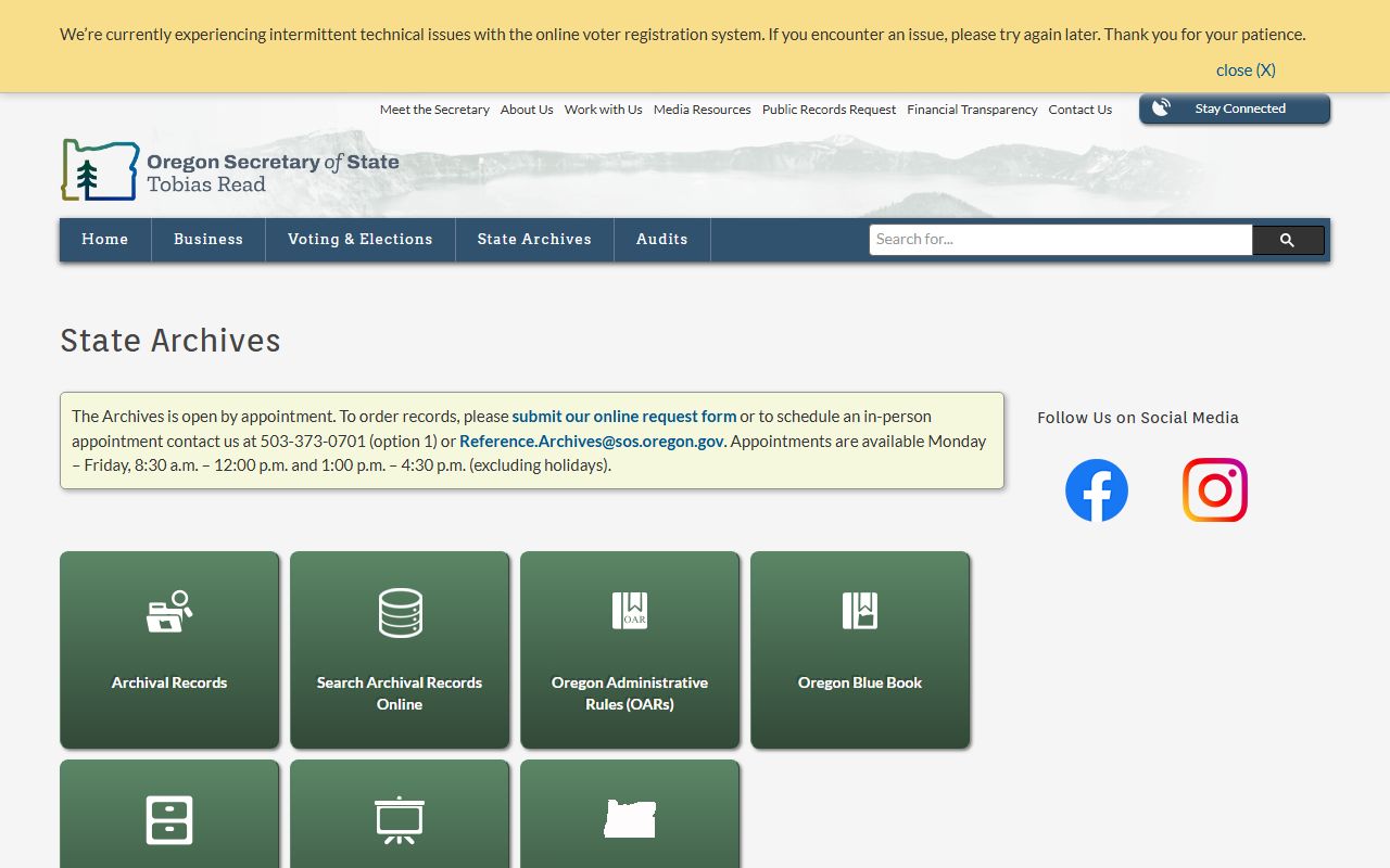 Oregon State Archives Salem marriage records historical collection