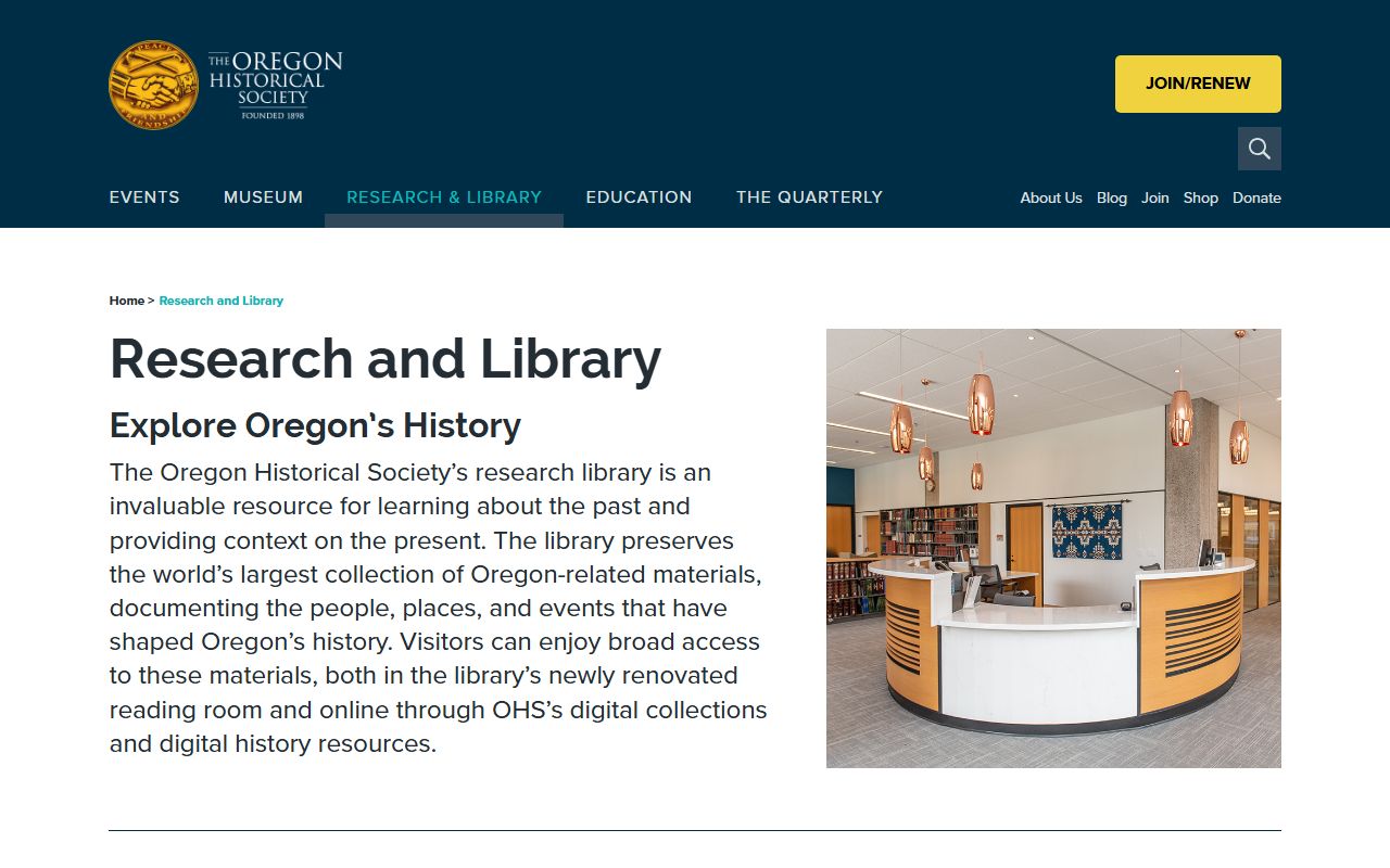 Oregon Historical Society research library for marriage records